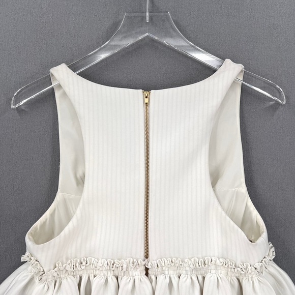 KIMBERLY GOLDSON Jah Top Shirt Womens Medium Off White Stripe V-neck Sleeveless - Picture 9 of 16